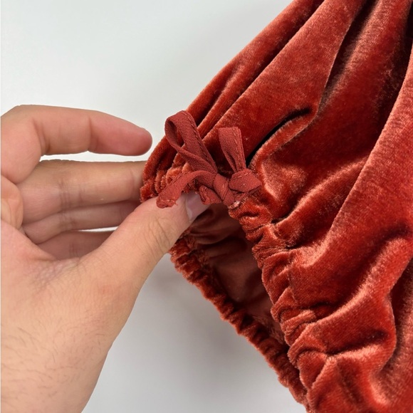 Urban outfitters velvet orange babydoll mini boho croquette fairy dress sz xs - Picture 6 of 14